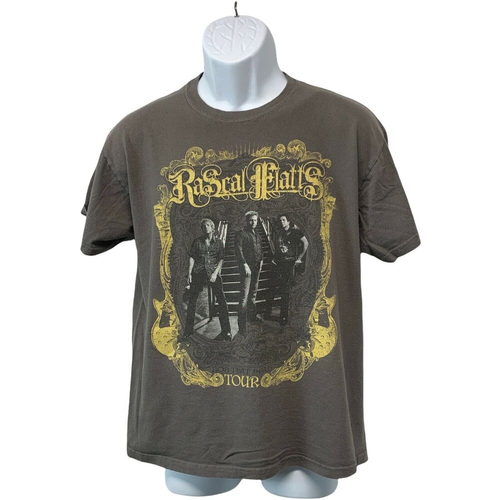 Rascal Flatts Bob That Head Tour Mens Graphic T Shirt Medium M Gray 2008